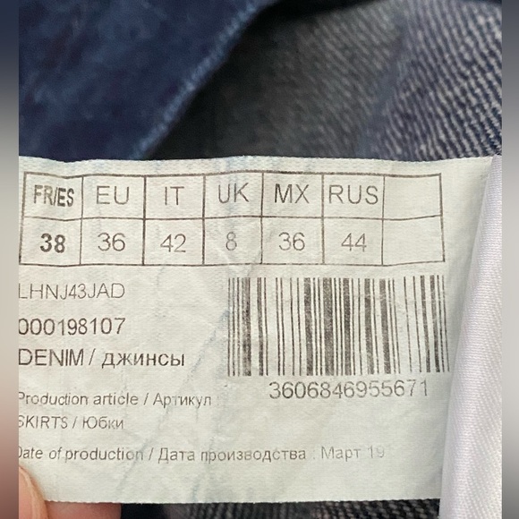 Naf Naf Denim Button Front Mini Skirt, Size 38, Y2K Style Denim Skirt - Picture 7 of 9